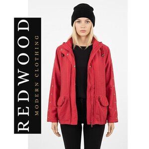REDWOOD COURT - red silk blend lightweight jacket